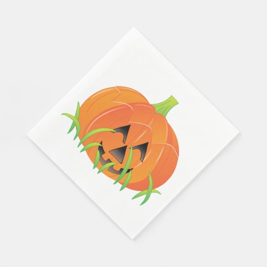 Serviette En Papier Joli Citrouille d'Halloween Jack-O-Lantern (Coin)