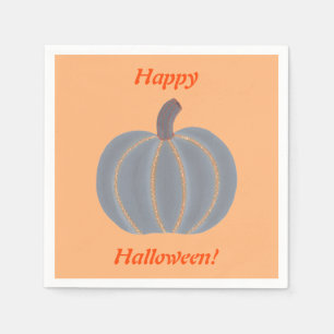 Serviette En Papier Joli Citrouille gris Orange Lumières Halloween Nap