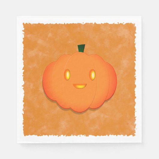 Serviette En Papier Joli Citrouille Halloween Baby shower d'aquarelle (Devant)