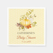 Serviette En Papier Joli Citrouille Rustique Polka Baby shower point (Devant)