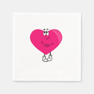 Serviette En Papier Joli cœur, cœur rose
