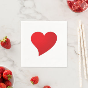 Serviette En Papier Joli cœur rouge amour papier