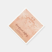 Serviette En Papier Joli couple flamingo plage de mariage serviettes e (Coin)