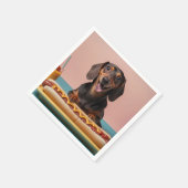Serviette En Papier Joli Dachshund Avec Chien Chaud (Coin)