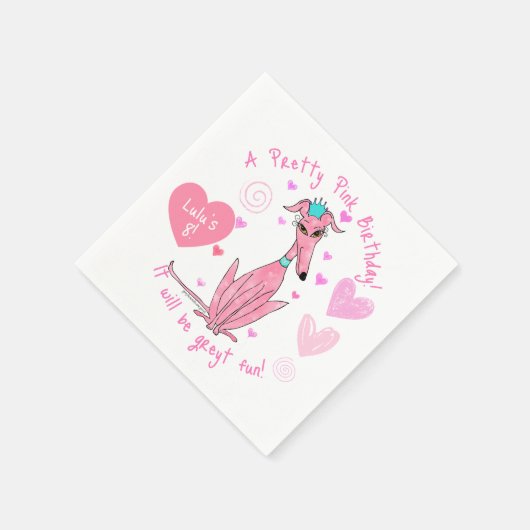 Serviette En Papier Joli Dans Rose Greyhound Party (Coin)