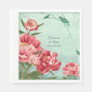 Serviette En Papier Joli Décor Fleur Peony Couples Décor Douche