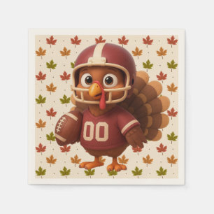 Serviette En Papier Joli dindon de football de jour de Thanksgiving