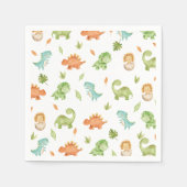 Serviette En Papier Joli Dinosaures Party T-Rex Brontosaurus (Devant)