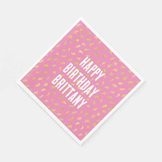 Serviette En Papier Joli doré rose Abstrait (Coin)