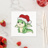 Serviette En Papier Joli dragon de Noël (En situation)