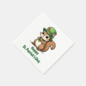 Serviette En Papier Joli écureuil de la Saint Patrick avec Casquette v (Coin)
