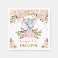 Joli Eléphant rose / Aquarelle féminine Floral