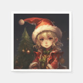 Serviette En Papier Joli elfe de Noël (Devant)