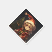 Serviette En Papier Joli elfe de Noël (Coin)