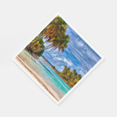 Serviette En Papier Joli été Hawaiian Beach Aquarelle (Coin)