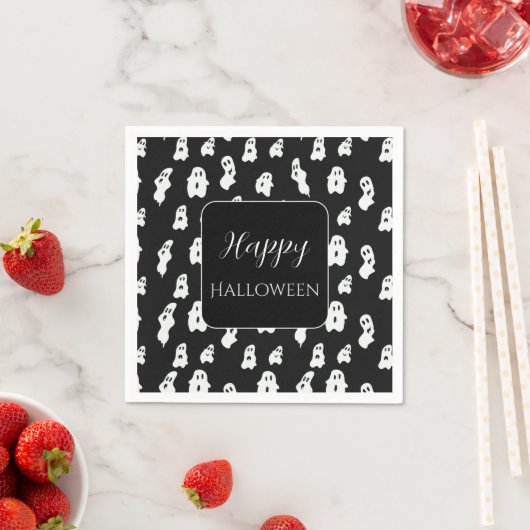 Serviette En Papier Joli Fantôme Noir Blanc Noir (En situation)
