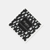 Serviette En Papier Joli Fantôme Noir Blanc Noir (Coin)