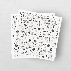 Serviette En Papier Joli Fantôme Spooky Ghost Halloween Fille Rose