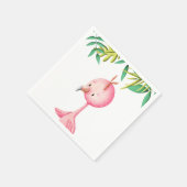 Serviette En Papier Joli Flamant rose rose d'été Baby shower tropical (Coin)
