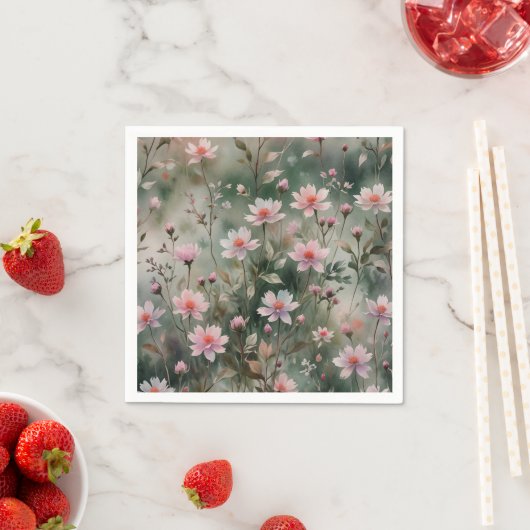 Serviette En Papier Joli Fleur sauvage (En situation)