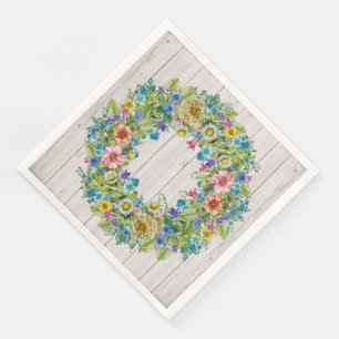 Serviette En Papier Joli Floral Rustic Party articles serviettes
