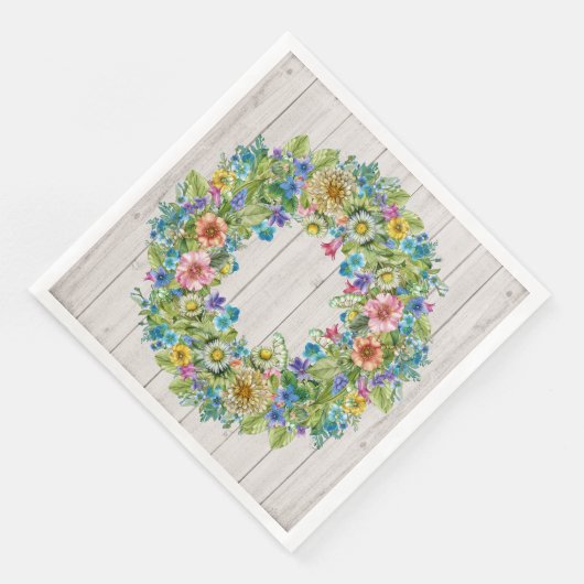 Serviette En Papier Joli Floral Rustic Party articles serviettes (Coin)