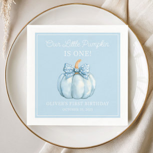 Serviette En Papier Joli garçon bébé citrouille bleue Premier annivers
