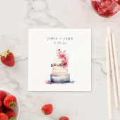 Serviette En Papier Joli gâteau mariage aquarelle (En situation)