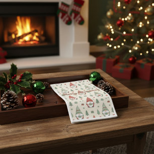 Serviette En Papier Joli Gnome de Noël Scandinave