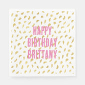 Serviette En Papier Joli Gold Glam blanc Abstrait (Devant)