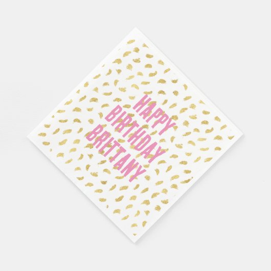 Serviette En Papier Joli Gold Glam blanc Abstrait (Coin)