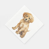 Serviette En Papier Joli Golden Retriever Chien à l'aquarelle (Coin)