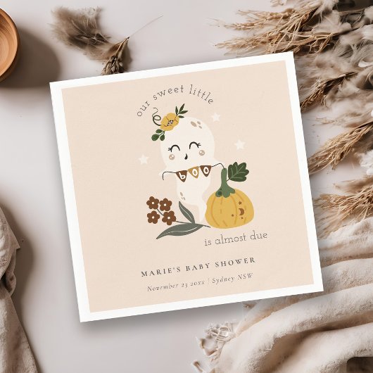 Serviette En Papier Joli Halloween Blush Ghost Little Boo Baby shower