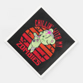 Serviette En Papier Joli Halloween Chillin' avec mes zombies Teddy Bea (Coin)