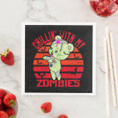 Serviette En Papier Joli Halloween Chillin' avec mes zombies Teddy Bea (En situation)