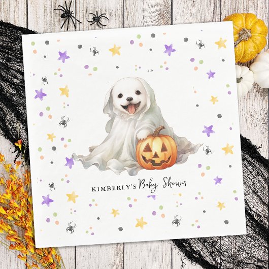 Serviette En Papier Joli Halloween Chiot Petit Baby shower Boo