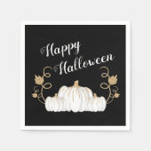 Serviette En Papier Joli Halloween Citrouille noir (Devant)