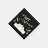 Serviette En Papier Joli Halloween Citrouille noir (Coin)