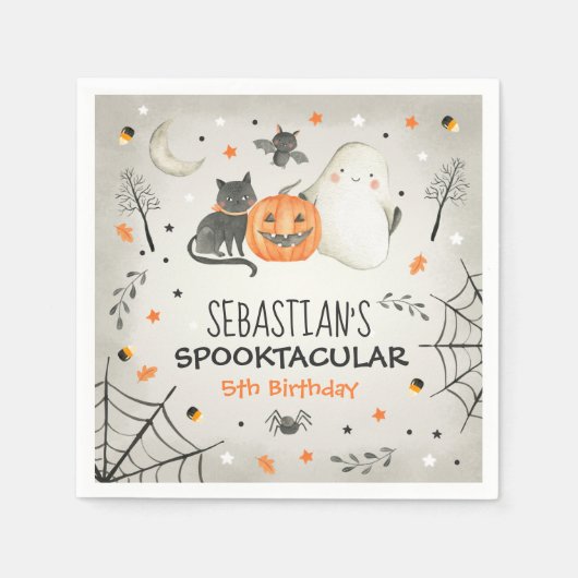 Serviette En Papier Joli Halloween Ghost Spooktacular Anniversaire Déc (Devant)