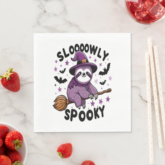Serviette En Papier Joli Halloween Sloth Joie (2) (En situation)