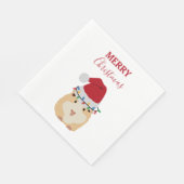 Serviette En Papier Joli Hamster de Noël Funny Animal Santa Hat (Coin)