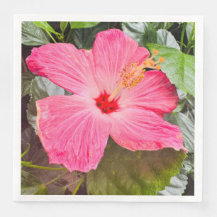 Serviette En Papier Joli Hibiscus rose