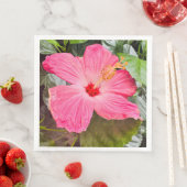 Serviette En Papier Joli Hibiscus rose (En situation)
