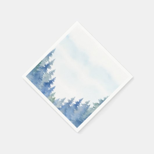 Serviette En Papier Joli hiver pins bleus mariage serviette (Coin)