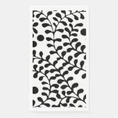 Serviette En Papier Joli imprimé noir et blanc fleuri (Devant)