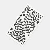 Serviette En Papier Joli imprimé noir et blanc fleuri (Coin)