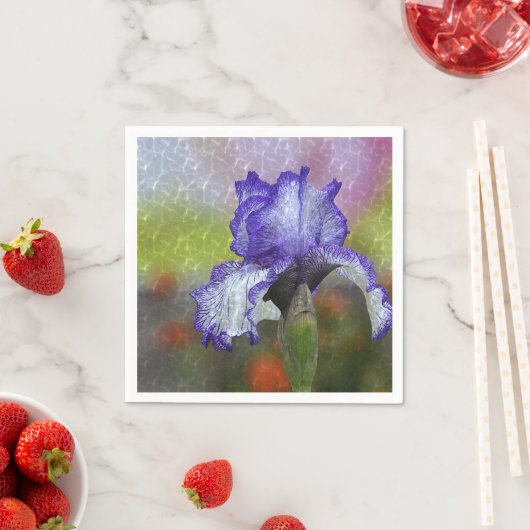 Serviette En Papier Joli Iris Violet (En situation)