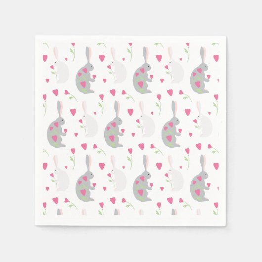 Serviette En Papier Joli lapin. (Devant)