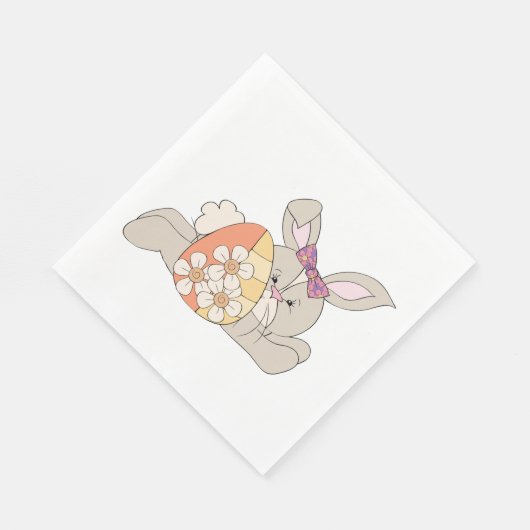 Serviette En Papier Joli lapin de Pâques (Coin)