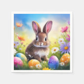 Serviette En Papier Joli lapin de Pâques Brown (Devant)